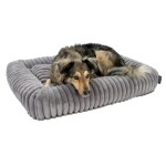 TRENDPET Hundebett Biscuit Cube Grau Breitcord-Optik extradick hochflorig