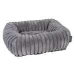 TRENDPET Hundebett Biscuit Cube Grau Breitcord-Optik extradick hochflorig