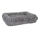 TRENDPET Hundebett Biscuit Cube Grau Breitcord-Optik extradick hochflorig