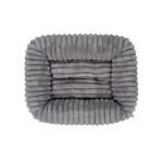 TRENDPET Hundebett Biscuit Cube Grau Breitcord-Optik extradick hochflorig