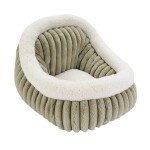 TRENDPET Bett YUKI Grün Breitcord-Optik extradick...