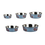 KARLIE Edelstahlnapf BELLA blau-metallic für Hunde & Katzen