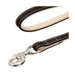 KARLIE Lederleine BUFFALO ULTRA schwarz-hellbeige 100cm/15mm