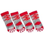 KARLIE Hundesocken DOGGY SOCKS AntiSlip rot-grau S...