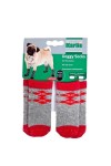 KARLIE Hundesocken DOGGY SOCKS AntiSlip rot-grau S (45mm/35mm)