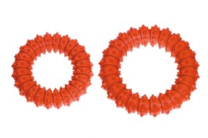 KARLIE Ring RUFFUS Vollgummi AQUA Orange Gr. 12cm