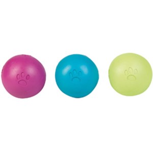KARLIE Actionball GUMMIBALL SOFT RUBBER SQUEAKY mit Pfotenmuster für Hunde