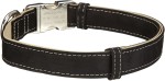 KARLIE Lederhalsband BUFFALO ULTRA schwarz-hellbeige 55-75cm/40mm