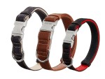 KARLIE Lederhalsband BUFFALO ULTRA schwarz-hellbeige 55-75cm/40mm