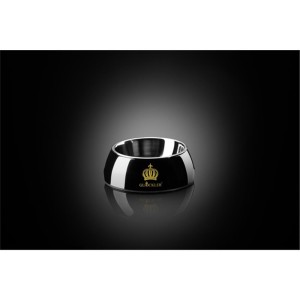GLÖÖCKLER Dogcouture Napf TIMES SQUARE mit KRONE 350ml mit Edelstahleinsatz