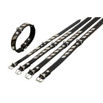 KARLIE Lederhalsband RONDO mit Beschlag RAUTE Schwarz...