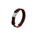 KARLIE Lederhalsband BUFFALO ULTRA schwarz/rot für Hunde