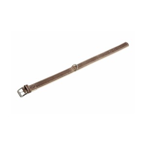 KARLIE Lederhalsband COMFORT Fettleder GRAU für Hunde 32cm/12mm