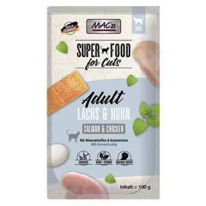 MACS Nassfutter Pouchpack LACHS und HUHN 1 x 100g für Katzen getreidefrei