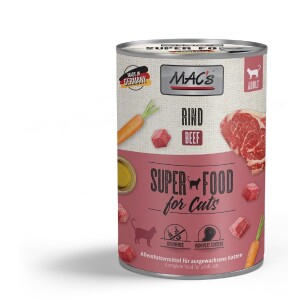 MACS Nassfutter CAT RIND getreidefrei für Katzen hoher Fleischanteil 1 x 400g