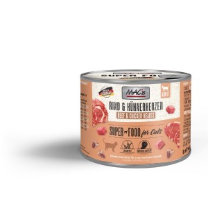 MACS Nassfutter CAT RIND und HÜHNERHERZEN für Katzen hoher Fleischanteil