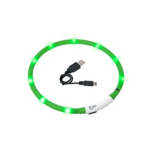 KARLIE Leuchtschlauch LED-VISIO Light über USB-Kabel ladbar grün für Hunde