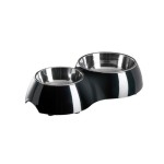 futterscheune.live® Melaminnapf ROYAL Doppelnapf SCHWARZ für Hunde & Katzen