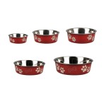 KARLIE Edelstahlnapf BELLA rot-metallic für Hunde...