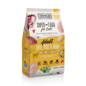 MACS Trockenfutter CAT ADULT Ente Pute & Huhn getreidefrei für Katzen
