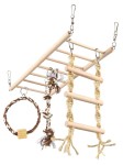 TRIXIE Spielzeug BRÜCKE Holzleiter mit Strickleiter...