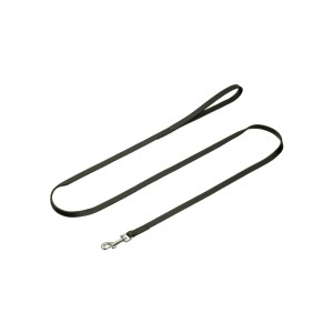 KARLIE FLAMINGO Leine RONDO Leder geriegelt Schwarz 10mm 130cm für Hunde