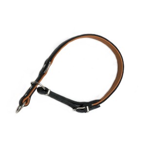 KARLIE Zughalsband RONDO Schwarz 25mm 44-47cm mit Stopp unterlegt für Hunde