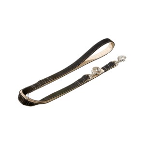 KARLIE Führleine BUFFALO Ultra Leder 15mm 200cm Schwarz / Hell Beige für Hunde