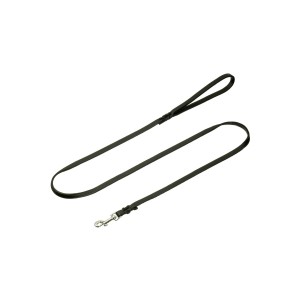 KARLIE FLAMINGO Leine RONDO Leder geriegelt Schwarz 22mm 100cm für Hunde