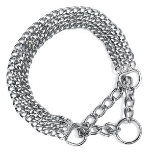 KARLIE Erziehung DREIFACHHALSKETTE 2,5 mm 65cm verchromt mit Stop für Hunde