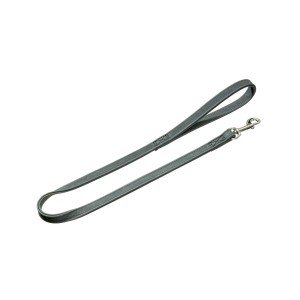 KARLIE Leine BUFFALO DENIM Kalbsleder 100cm 18mm Farbe Stahl genäht für Hunde