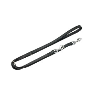 KARLIE Führleine BUFFALO Büffelleder 200cm 10mm schwarz genäht für Hunde