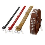 KARLIE Lederhalsband BUFFALO STRASS Zimt 24cm 10mm...