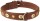 KARLIE Lederhalsband Buffalo Deco mit Mond 30cm 24mm Braun für Hunde
