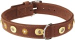 KARLIE Halsband Buffalo Deco 24mm 30cm Braun mit Ornament für Hunde