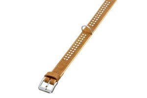 KARLIE Halsband Buffalo Oriental Leder Ziernieten 50cm Braun / Natur für Hunde