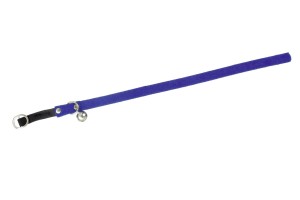 KARLIE Halsband 10mm 30cm Blau Velours mit Glöckchen für Katzen