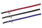 KARLIE Halsband 10mm 30cm Blau Velours mit Glöckchen für Katzen