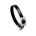 KARLIE Halsband Schwarz 10mm 30cm mit Perlmutschnalle mit...