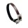 KARLIE Halsband Braun 10mm 30cm mit Perlmutschnalle mit Glöckchen für Katzen