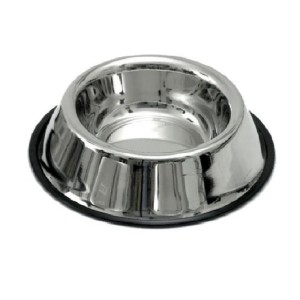 KARLIE Hundenapf Edelstahlnapf INOX mit Gummirand rutschfest 22cm 1,59 Liter