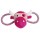 KARLIE Hundespielzeug Kuhkopf mit Seil Plüsch Squeaker Pink-Weiß 30cm