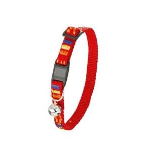 KARLIE Halsband TONKA Rot Safety-Click 10mm 30cm mit Glöckchen für Katzen