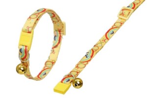 KARLIE Halsband Art Joy Plus Peace mit Glöckchen 10mm 30cm Gelb für Katzen