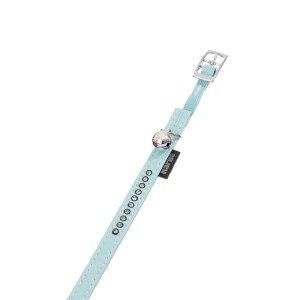 KARLIE Halsband Monte Carlo mit Strasseinlage 11mm 30cm Hellblau für Katzen