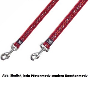 KARLIE Hundeleine Art Joy Plus 25mm 100cm Rot Motivband Knochen