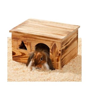 KARLIE Nagerhaus Wonderland Loft geflammt Holz Größe L 32 x 24 x 18cm
