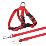 TRIXIE Transport Auto-Geschirr + Anschnallgurt 20-50cm/15mm rot für Katzen