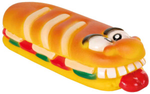 TRIXIE Spielzeug SNACK TOY SALAMI LA FLUTE mit Quietscher Vinyl 19cm für Hunde