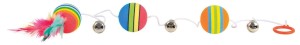 TRIXIE Spielzeug RAINBOW-BÄLLE am Gummiband ø 3,5cm/80 cm für Katzen